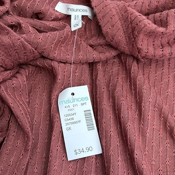 2/$25 MAURICES Open Front Knit Cardigan Size 0X - Picture 7 of 8
